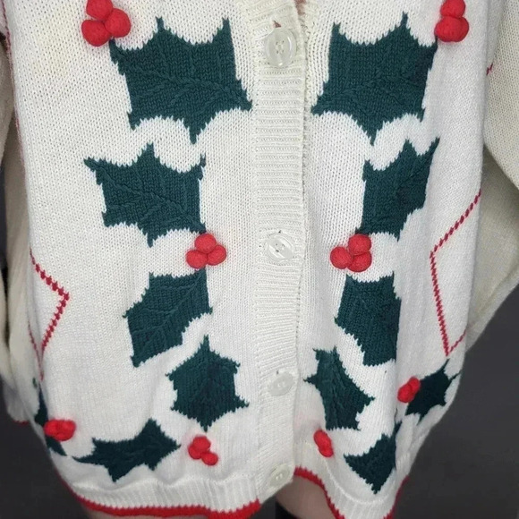 Vintage Picket and Smith Womens Holiday Christmas Button Cardigan Size Medium - Picture 3 of 8